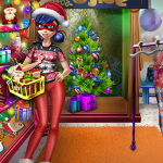 Dotted Girl Christmas Shopping