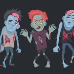 Zombies And Skeletons Coloring