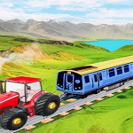 Chained Tractor Towing Train Game